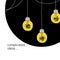 No creativity complicated idea concept illustration. simple line hanging light bulb with yellow background and tangled filament