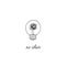 No creativity complicated idea concept illustration. simple line light bulb with tangled filament thread vector design