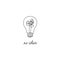 No creativity complicated idea concept illustration. simple line light bulb with tangled filament thread vector design