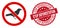 No Crow Icon with Grunge Stop Deforestation Seal