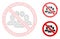 No Crowd Vector Mesh Wire Frame Model and Triangle Mosaic Icon