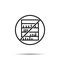 No cupboard, books icon. Simple thin line, outline vector of book ban, prohibition, forbiddance icons for ui and ux, website or