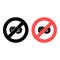 No currency, exchange icon. Simple glyph, flat vector of Business ban, prohibition, embargo, interdict, forbiddance icons for UI