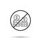 No Currency icon. Simple thin line, outline vector of saving money ban, prohibition, embargo, interdict, forbiddance icons for ui