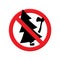 no cutting trees allowed sign, forbidden circle, black pine tree and ax icon with red crossed out circle vector image
