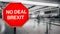 No Deal Brexit digital composite with passengers arriving at passport control within generic EU airport