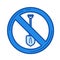 No digging sign line icon.