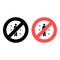 No directions, person, arrows icon. Simple glyph, flat vector of people ban, prohibition, embargo, interdict, forbiddance icons