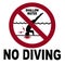 No Diving Sign