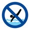 no diving sign swimming pool blue color