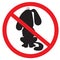 No Dog . prohibition sign. Black silhouetted image. Vector