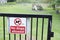 No dogs allowed sign gate children kids play park ground area danger