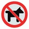 No dogs pets allowed warning sign isolated signage