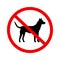 No dogs sign vector icon in flat style