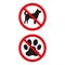 No dogs sign on white background.