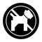 No dogs simple vector icon. Black and white illustration of dog and forbidden sign. Outline linear pet icon.