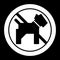 No dogs simple vector icon. Black and white illustration of dog and forbidden sign. Outline linear pet icon.