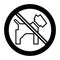 No dogs simple vector icon. Black and white illustration of dog and forbidden sign. Outline linear pet icon.