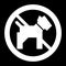 No dogs simple vector icon. Black and white illustration of dog and forbidden sign. Solid linear pet icon.