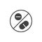 No doping, prohibition sign vector icon