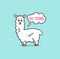 No drama llama cute card with cartoon llama. No probLlama motivational and inspirational quote. Cute llama drawing with