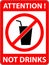 No drink sign. Vector illustration. Flat design.