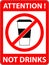 No drink sign. Vector illustration. Flat design.