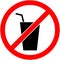 No drink sign. Vector illustration. Flat design.