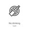 no drinking icon vector from health collection. Thin line no drinking outline icon vector illustration. Linear symbol for use on