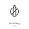 no drinking icon vector from surf collection. Thin line no drinking outline icon vector illustration. Linear symbol for use on web