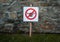 No drone flying warning sign