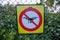 No Drone Warning Sign at Fence