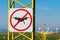 No drone zone at airport runway. Airport airspace perimeter prohibition drones