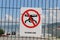 No drone zone, restriction sign at private property