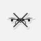 No drone zone restrictive sign isolated on gray background