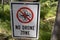No drone zone restrictive sign prevents flying a quadcopter