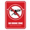 No drone zone restrictive sign - quadcopter