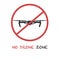 No drone zone sign. Drones are prohibited concept. Icon with the text