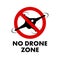 No drone zone sign. Vector illustration