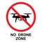 No Drone Zone sign, vector isolated