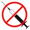 No drugs. No syringe vector icon.
