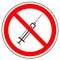 No drugs, prohibition sign of syringe, vector.