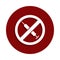 No Drugs syringe, prohibited sign icon in badge style. One of Decline collection icon can be used for UI, UX