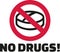 No drugs - tablet in ban sign