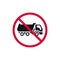 No dumping cargo prohibited sign, dump truck forbidden modern round sticker, vector illustration