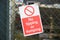 No dumping or fly tipping of rubbish sign