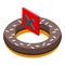 No eat donut icon isometric vector. Diet app