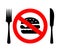 No eating sign, diet concept