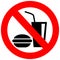 No eating vector sign