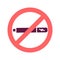 No electronic cigarette color glyph icon. Forbidden sign